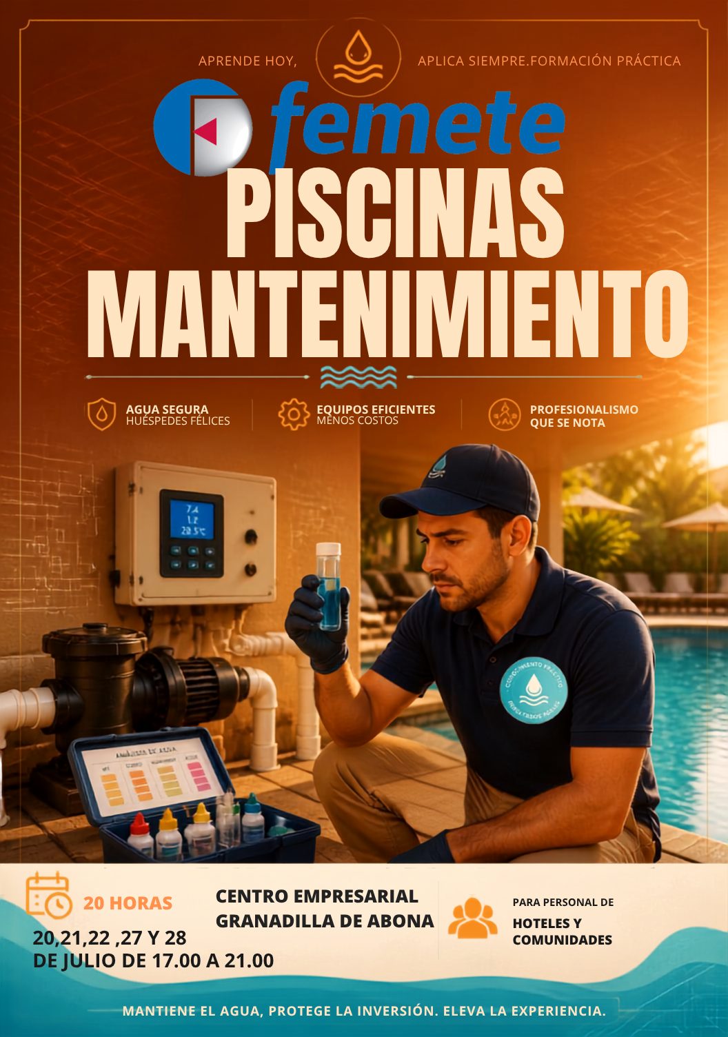 Cartel Curso Mantenimiento de Piscinas 20h Cartel Curso Mantenimiento de Piscinas 20h