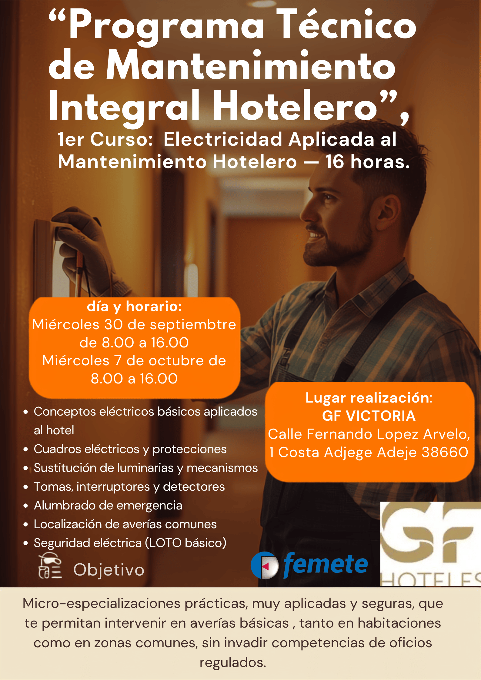 Confident Technician in Warm Hotel Corridor Poster Confident Technician in Warm Hotel Corridor Poster